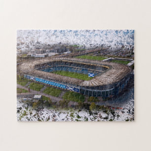 Edinburgh Rugby Stadium with Scotland Flag Jigsaw Puzzle