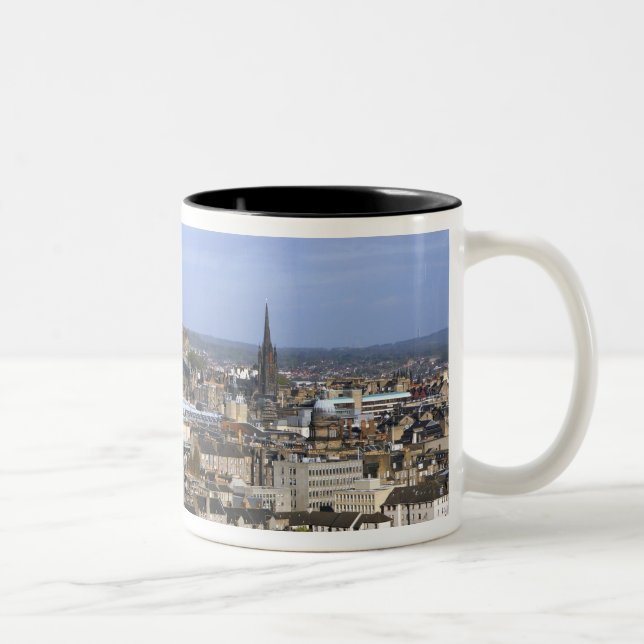 Edinburgh, Scotland. A view overlooking central Two-Tone Coffee Mug (Right)