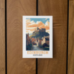 Edinburgh Scotland Castle Retro Vintage Travel Postcard<br><div class="desc">Check out this beautiful Edinburgh Scotland retro vintage travel postcard featuring the famous castle and unique architecture of the popular travel destination in Europe. Works amazing as a travel souvenir and gift idea.</div>