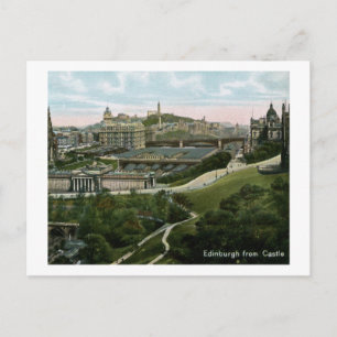 Edinburgh, Scotland from Castle Vintage Postcard