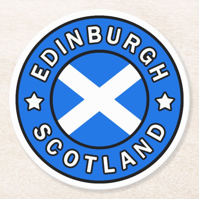Edinburgh Scotland Round Paper Coaster (Front)