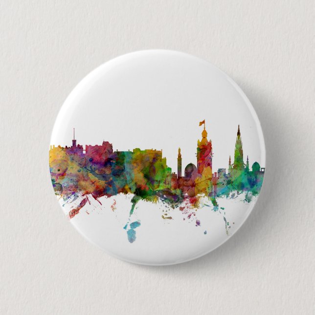 Edinburgh Scotland Skyline 6 Cm Round Badge (Front)
