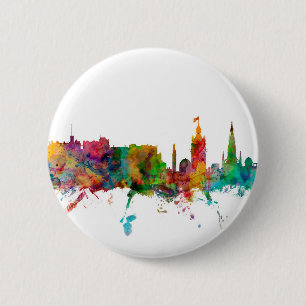 Edinburgh Scotland Skyline 6 Cm Round Badge