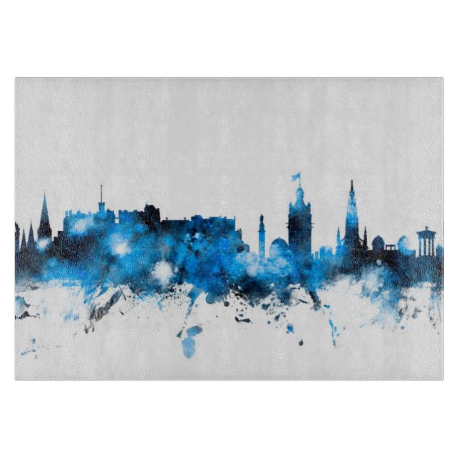 Edinburgh Scotland Skyline Cutting Board (Front)