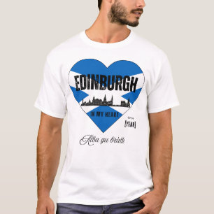 Edinburgh Scotland Skyline Heart - Since [Year] T-Shirt