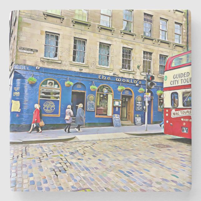 Edinburgh, Scotland Stone Coaster (Front)