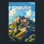 Edinburgh Scotland Travel Art Vintage Poster<br><div class="desc">Edinburgh retro vector travel design. Edinburgh is Scotland's compact,  hilly capital. It has a mediaeval Old Town and elegant Georgian New Town with gardens and neoclassical buildings.</div>