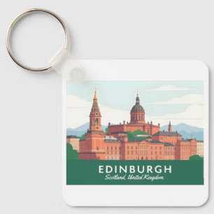 Edinburgh Scotland United Kingdom Pastel Travel Key Ring