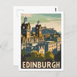 Edinburgh Scotland Vintage Famous Travel Place Postcard