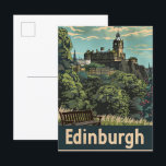 Edinburgh Scotland Vintage Travel Illustration Postcard<br><div class="desc">Edinburgh Scotland Vintage Retro Travel Illustration</div>