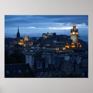 Edinburgh Skyline at dusk Poster