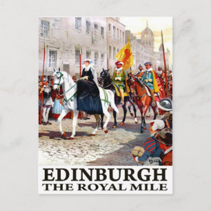 Edinburgh, the royal mile, England, vintage travel Postcard