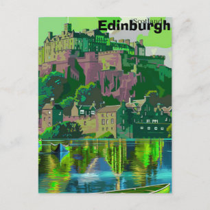 Edinburgh Travel Postcard, Edinburgh Travel Art, S Holiday Postcard