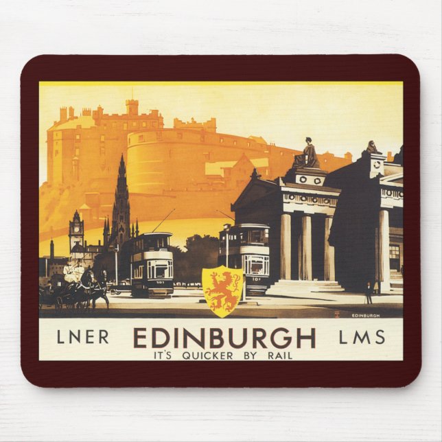 Edinburgh via LNER Rail Poster Mouse Pad (Front)