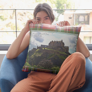 Edinburgh's Castle Hill Stuart Clan Throw Pillow