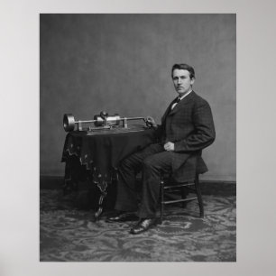 Edison and Phonograph Poster