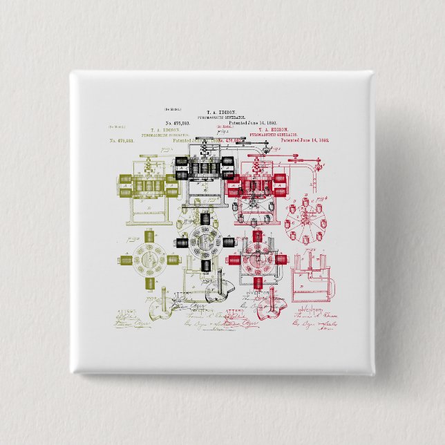Edison generator 15 cm square badge (Front)
