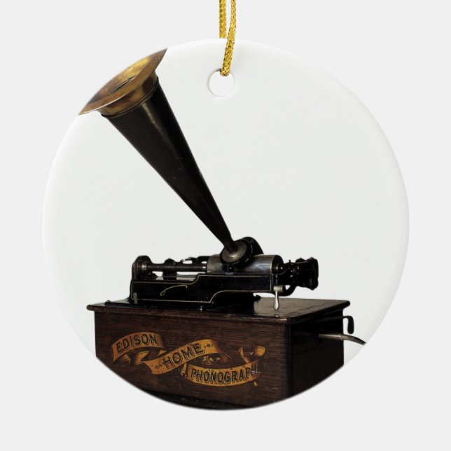 Edison Home Phonograph Ceramic Tree Decoration (Front)