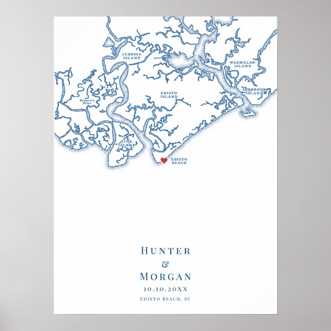 Edisto Beach Alternative Wedding Guest Book Poster (Front)