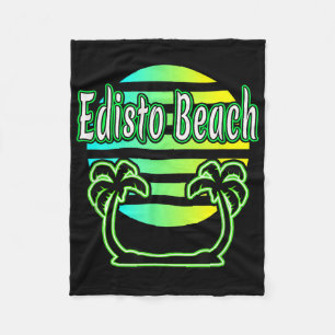 Edisto Beach Palm Trees & Sunset Fleece Blanket
