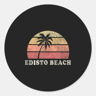 Edisto Beach Sc Vintage 70s Retro Throwback Design Classic Round Sticker