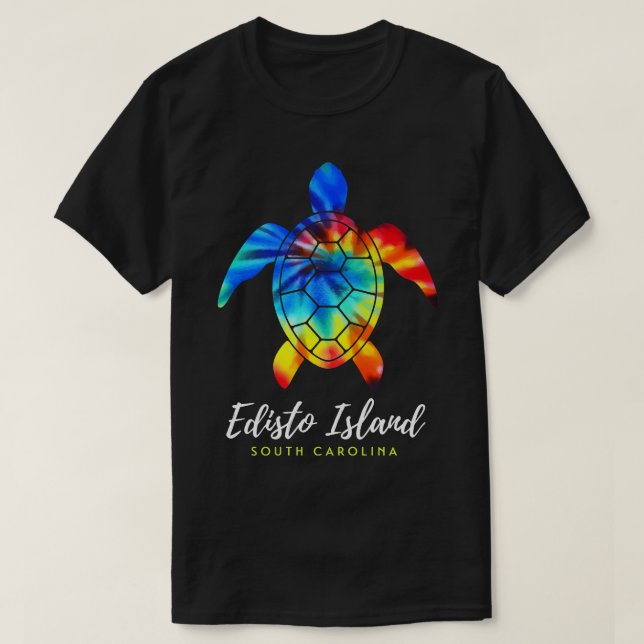 Edisto Island South olina Sea Turtle Tie Dye T-Shirt (Design Front)
