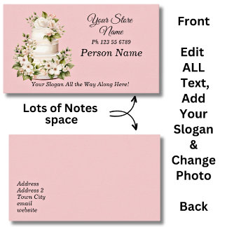 Edit ALL Details & Change Photo Cake Store  Business Card