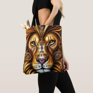 Edit All Text - Amazingly Beautiful Golden Lion Tote Bag