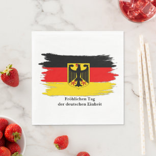 Edit Any Text Germany Unity Day German Flag Round Napkin