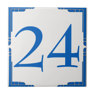 Edit Change House Number, Blue Ceramic Tile