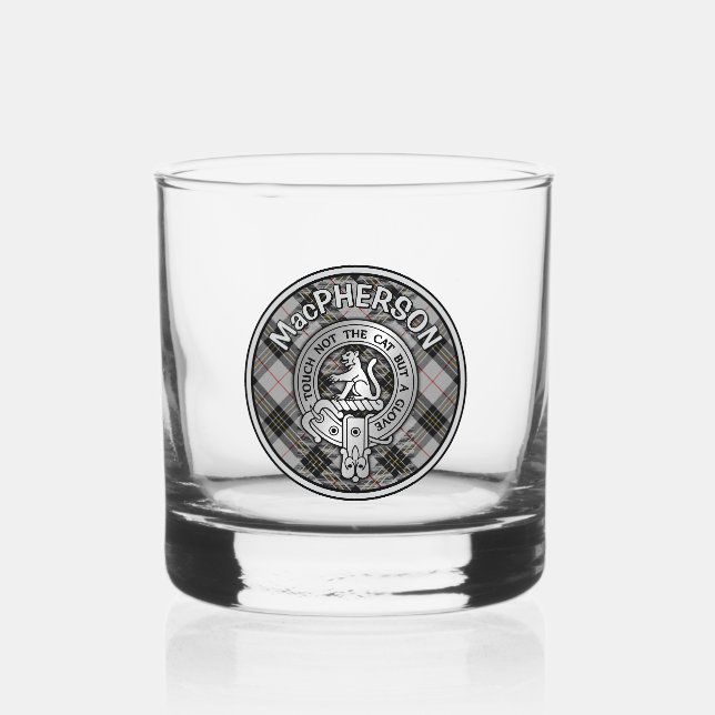 [EDIT] Clan MacPherson Crest & Tartan Whiskey Glass (Front)