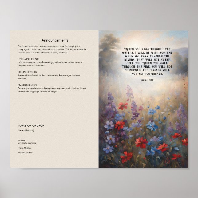 Edit, Download Church Bulletin Poster (Front)