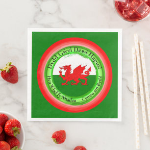 Edit Matching Welsh Dragon St David's Day Napkin