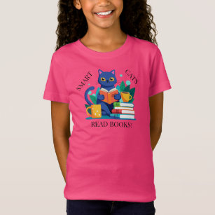 Edit Name Text Smart Cats Read Books T-Shirt