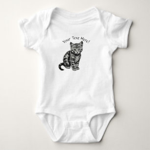 Edit Photo, Name & Text Cute Kitten Baby Gift Bodysuit