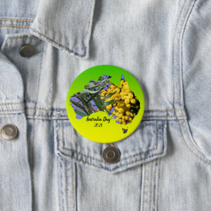 Edit Text Australia Day Gum Leaf Wattle Badge