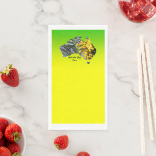 Edit Text Australia Day Gum Leaf Wattle  Napkin