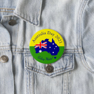 Edit Text Matching Australia Day 3" (75mm) 7.5 Cm Round Badge