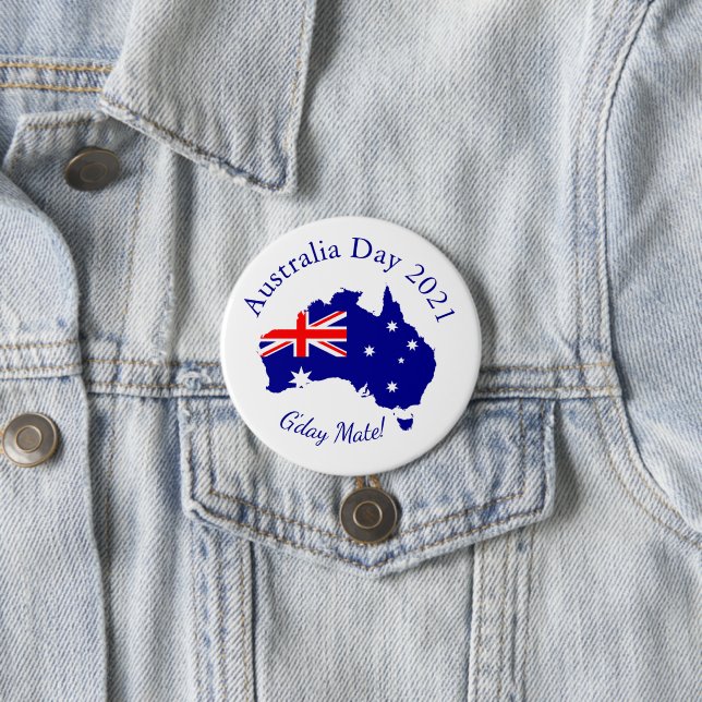 Edit Text Matching Australia Day 3" (75mm) 7.5 Cm Round Badge (In Situ)