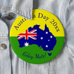 Edit Text Matching Australia Day 6" (150mm) 6 Cm Round Badge