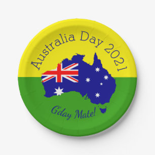 Edit Text Matching Australia Day 7" Paper Plate
