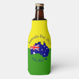 Edit Text Matching Australia Day Bottle Cooler