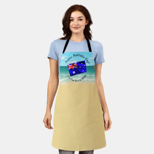 Edit Text Matching Australia Day Flag Beach Apron
