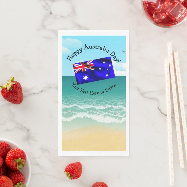 Edit Text Matching Australia Day Napkin (Insitu)