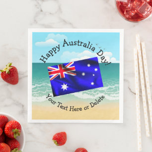 Edit Text Matching Australia Day Napkin