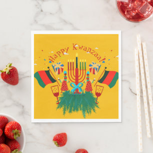 Edit Text Matching Kwanzaa Party Luncheon Napkin