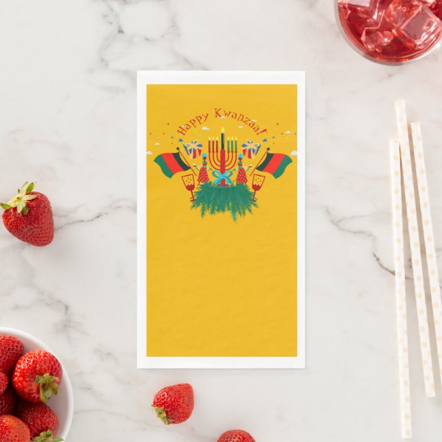 Edit Text Matching Kwanzaa Party Napkin (Insitu)