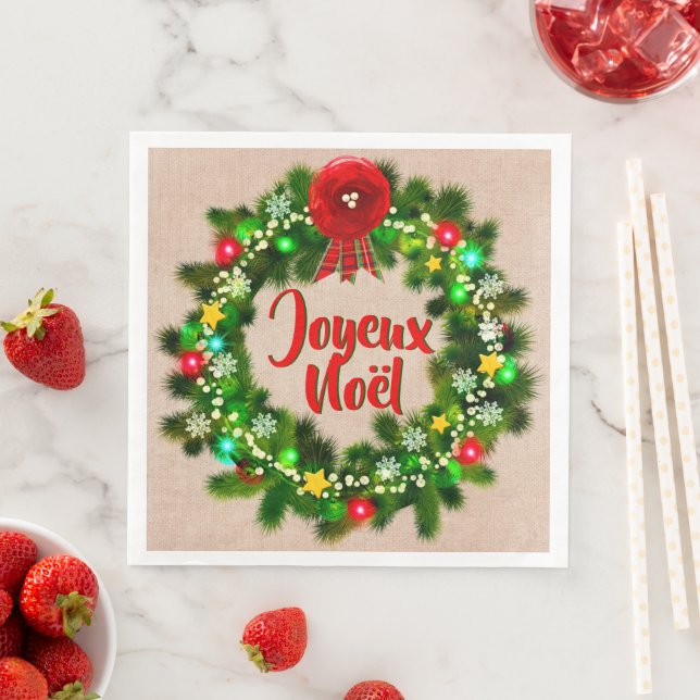 Edit Text serviette de table joyeux noël dinner Napkin (Insitu)