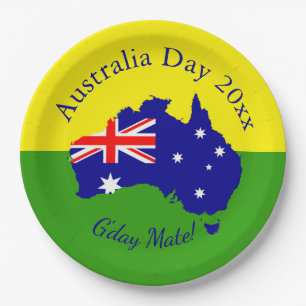 Edit Text Year Matching Australia Day 9" Paper Plate