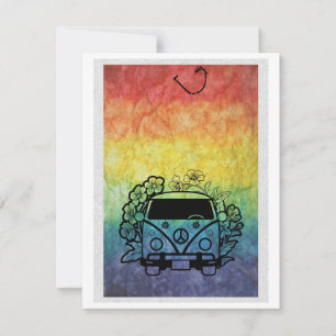Edit Woodstock Campervan - Colourful Hippie Holiday Card